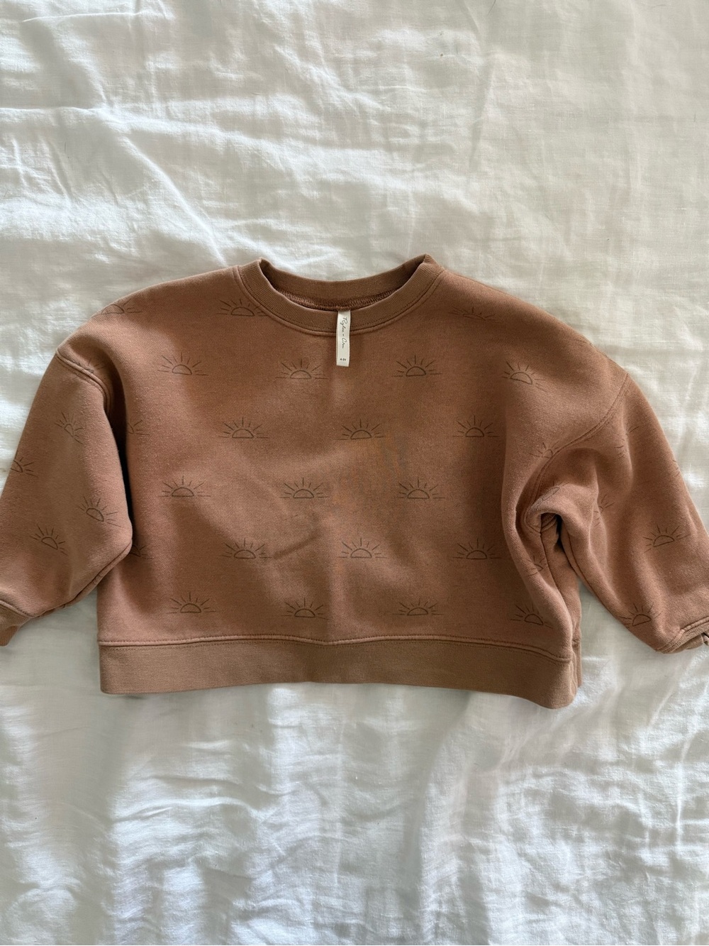 Rylee + Cru Cropped Brown Sun-Print Sweatshirt - Women